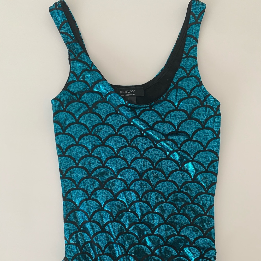 Teal Metallic Mermaid Swimsuit